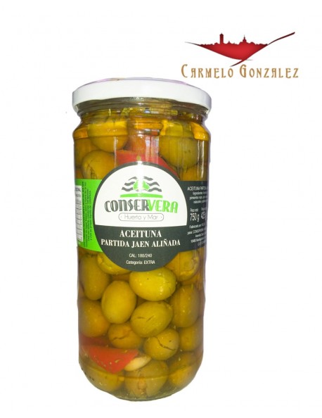 Aceitunas aliñadas partidas al estilo Jaén