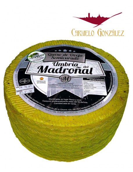 Queso de Oveja semicurado al Pesto Especial tablas de quesos por su color verde y sabor