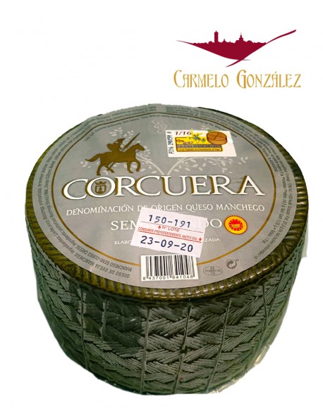  Queso 1 kilo Manchego con Denominacion de Origen Semicurado Corcuera 