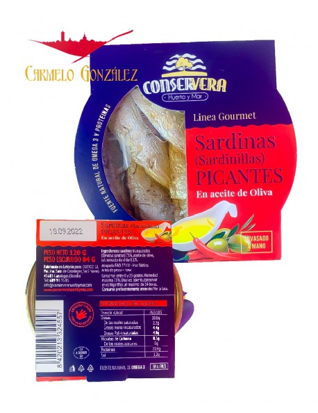 SARDINAS PICANTES EN ACEITE DE OLIVA