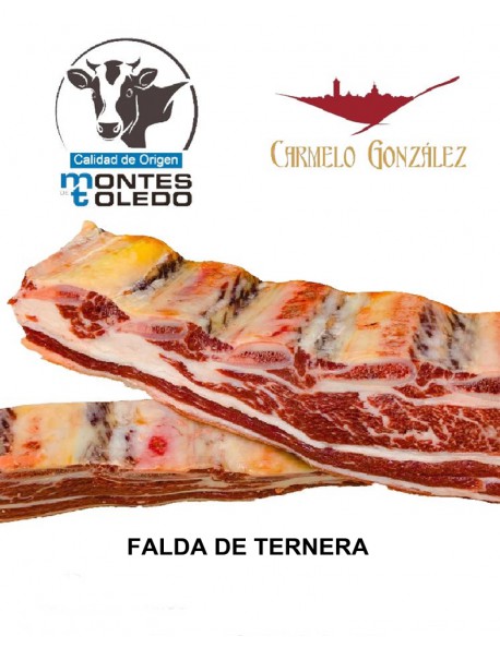 comprar FALDA de ternera origen montes de toledo la carne muy tierna servicio a domicilio on line al mejor precio