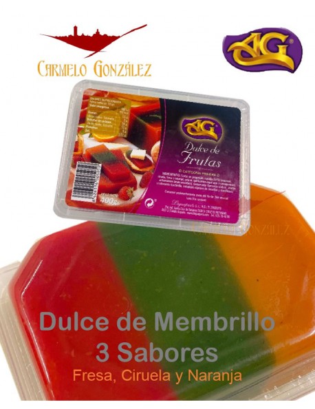 COMPRAR membrillo natural dulce de frutas 3 sabores en tarrina 