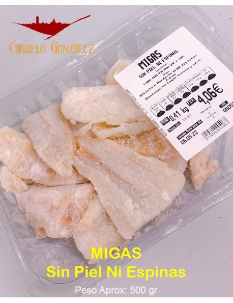 COMPRAR MIGAS DE BACALAO FAROE LING SIN PIEL NI ESPINAS ELABORA TU RECETA AL PIN PIL, BIZCAINA, ALBONDIGAS, CON PATATAS CON TOMA