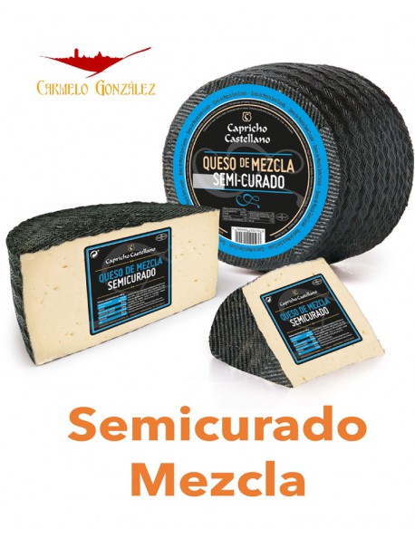 Queso semi curado de mezcla capricho castellano