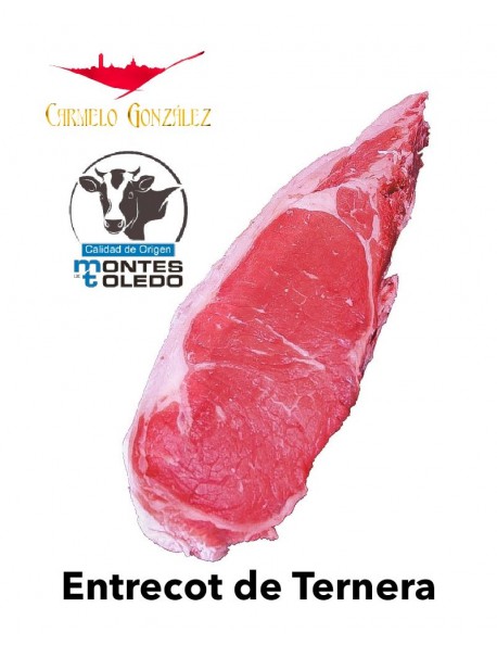 Comprar al mejor precio Entrecot de Ternera sin hueso para parrilla, plancha o barbacoa de los Montes de Toledo. Tiernos y Gusto