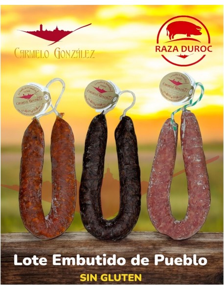 Comprar Lote de 3 Embutidos curados de pueblo: chorizo, salchichón y orcilla