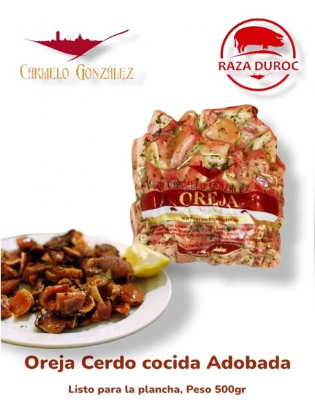 Oreja cocida Adobada ideal para plancha