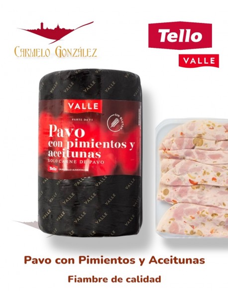omprar fiambre bajo en grasa tello valle pavo con pimientos y aceitunas al mejor precio