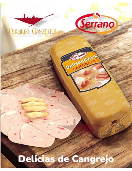 comprar delicias de cangrejo 11x11 marca serrano fiambre de calidad para sandwich al mejor precio