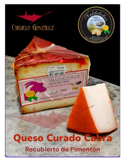 Comprar Queso Curado de Cabra Pimentón de la Vera "Valdelobos"