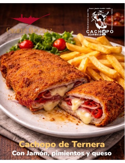 Comprar Cachopo relleno pimientos, queso y jamón