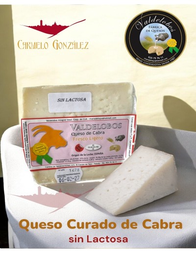 Comprar Queso Curado de Cabra SIN LACTOSA "Valdelobos"