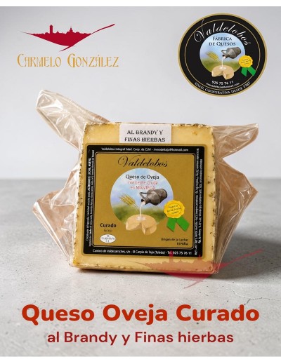 Queso de Oveja Curado al Brandy y Finas Hierbas "Valdelobos"